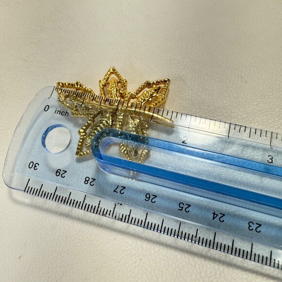 AAI Leaf Brooch Gold-Tone Intricate Detailing Vintage Style MCM - Picture 4 of 9
